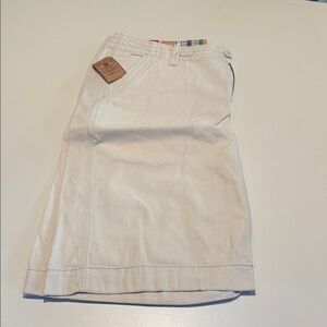 Lucky Brand Cream Flat Front Men Shorts